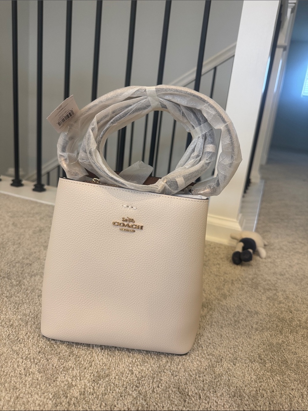 COACH Pebbled Leather Crossbody Bag in White